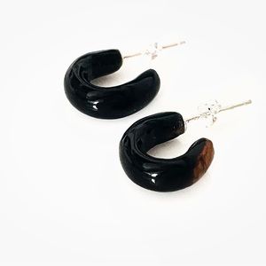 coral hoop earrings. Hoop earrings